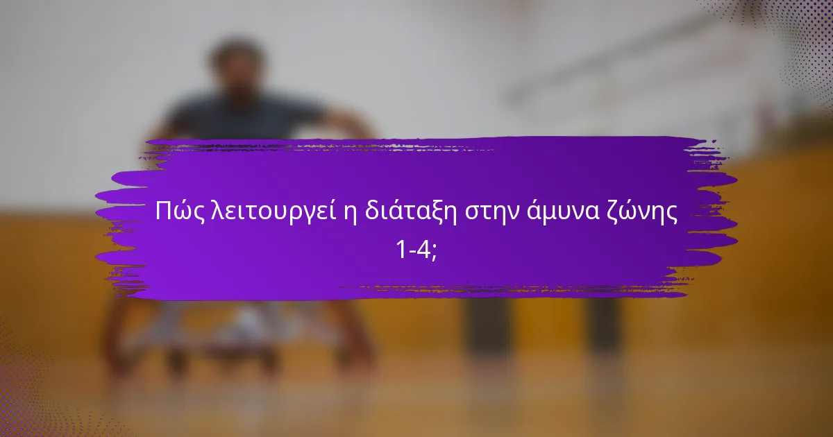 Πώς λειτουργεί η διάταξη στην άμυνα ζώνης 1-4;